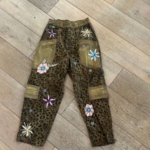 Free People Camo Pants with Floral Decals